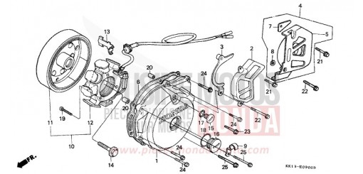 KURBELGEHAEUSEDECKEL, L./ GENERATOR XR250RF de 1985